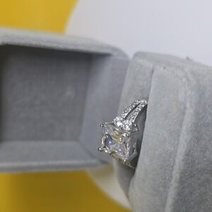 4 Carat CZ White Gold Vintage Ring
